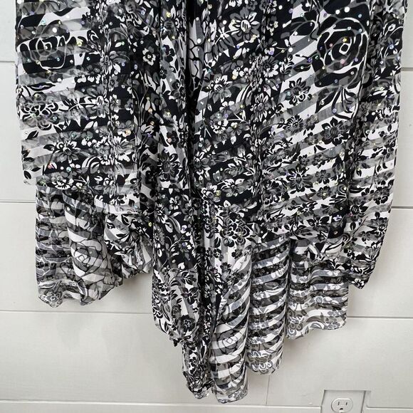 JOSEPH RIBKOFF SEQUIN ASYMMETRIC MIDI FLORAL DRESS Women 12 10 Jacket SET - Picture 6 of 16